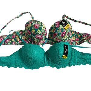 FAYLINA WOMENS LOT OF 2 DEMI BRA SIZE 38C NWT TEAL